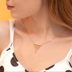 💛Gold plated tassel necklace